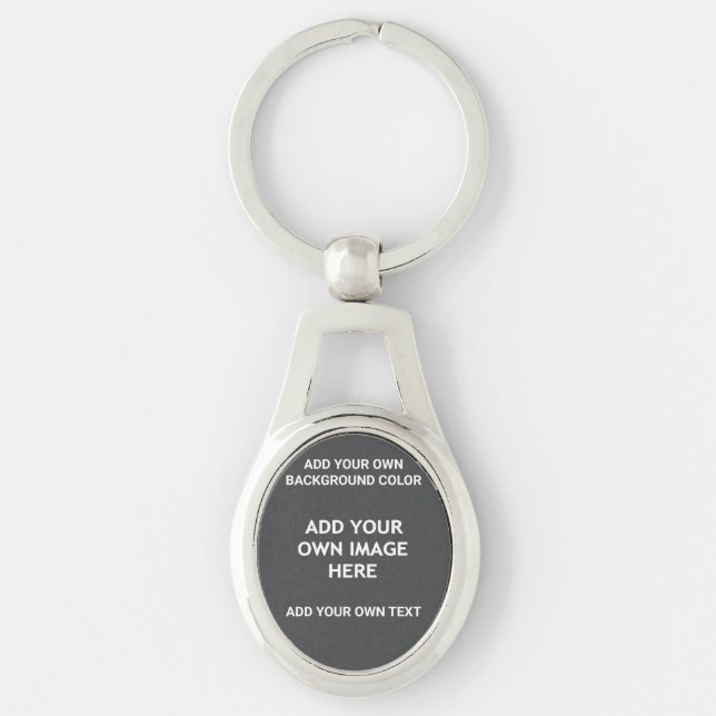 Your background colour, your image, your own text key ring (Front)
