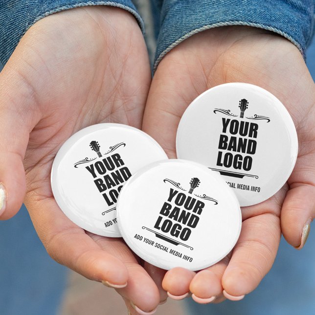 Your Band Logo 6 Cm Round Badge (Customize to change background color.)