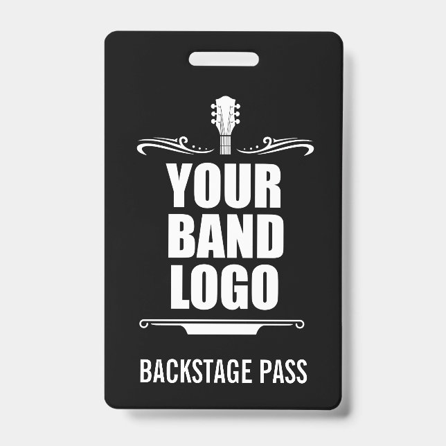 Your Band Logo Backstage Pass ID Badge (Front)