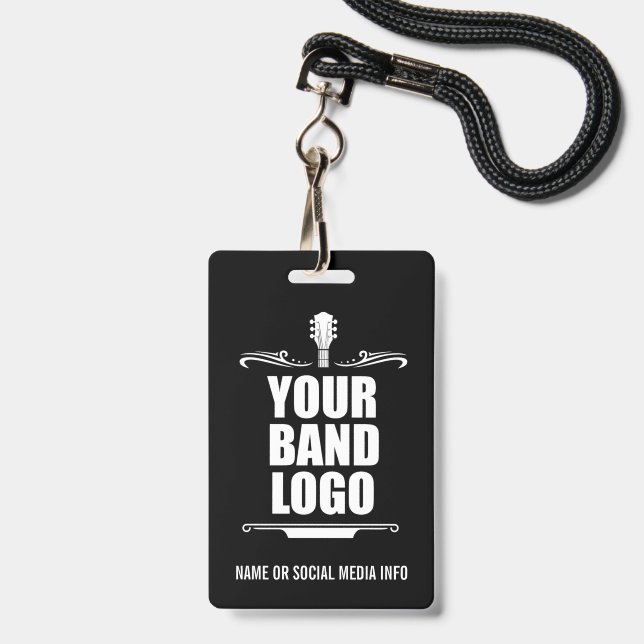 Your Band Logo ID Badge (Front with Lanyard)