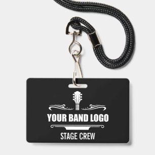 Your Band Logo Stage Crew Wide ID Badge