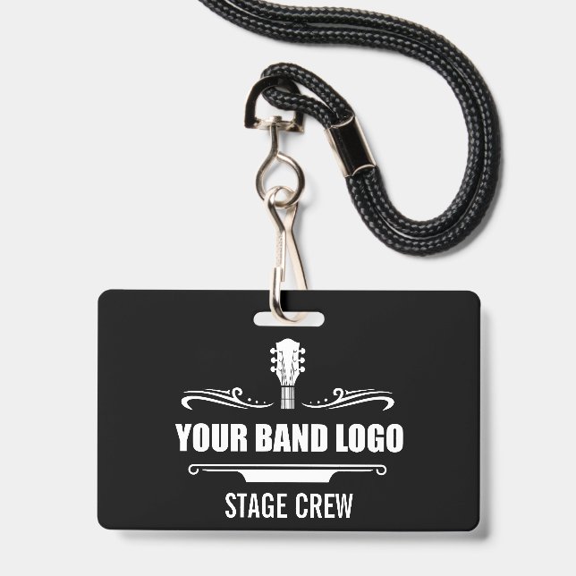 Your Band Logo Stage Crew Wide ID Badge (Front with Lanyard)