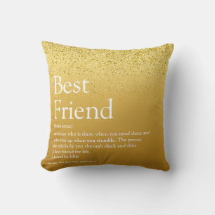 Your Best Friend Definition Glam Gold Glitter Cushion