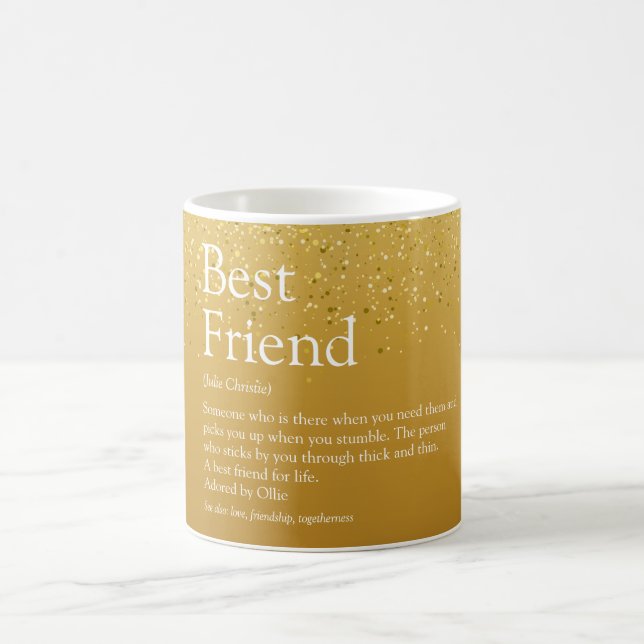 Your Best Friend Definition Gold Glitter Glam Coffee Mug (Center)