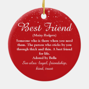 Your Best Friend Definition Merry Christmas Red Ceramic Ornament
