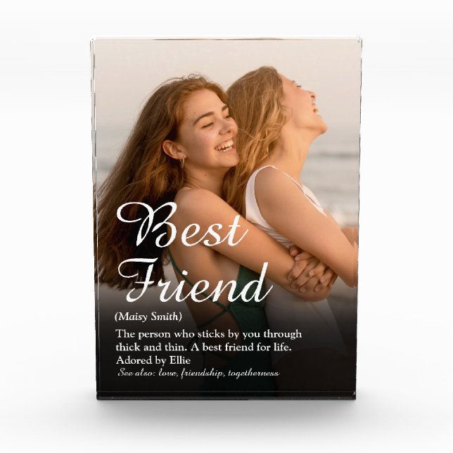 Your Best Friend Definition Script Photo Fun Block (Front)