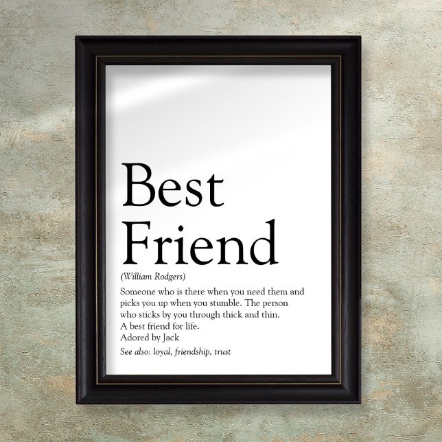 Your Best Friend Definition Typographic Modern Fun Poster (Your Best Friend Definition Typographic Modern Fun Poster)
