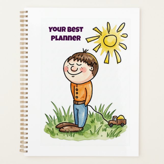 Your Best Planner – Cute Boy with Toy Car (Front)