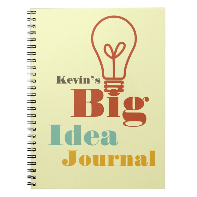 Your big idea journal modern light bulb ecru (Front)