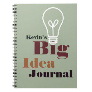 Your big idea journal modern light bulb grey