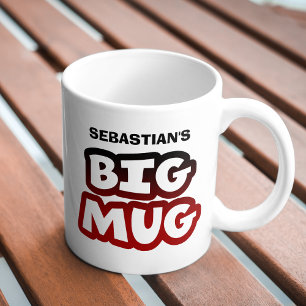 Your Big Mug Black and Red Name Modern Typography 