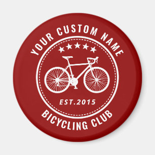 Your Bike Club Family or Location Name Custom Red Magnet