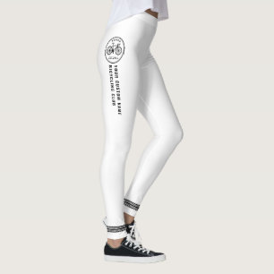 Your Bike Club or Location Name Custom White Leggings