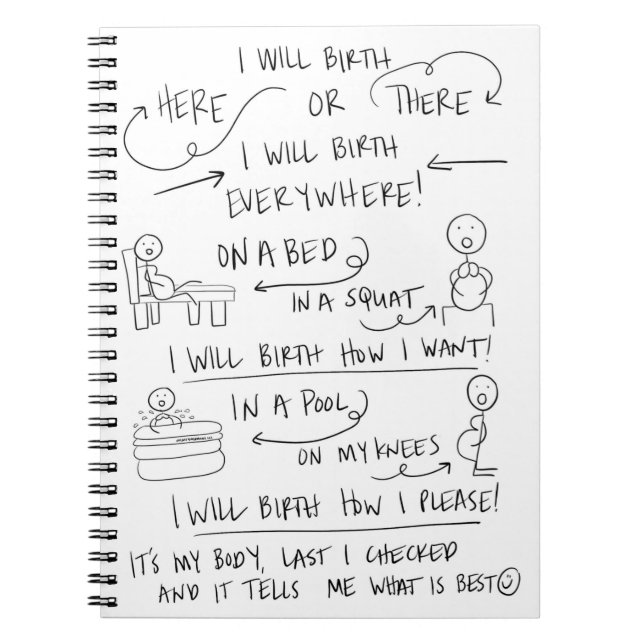 Your Birth Your Way Spiral Notebook (Front)