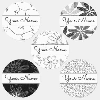 Your Black & White Floral Hand drawn