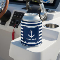 Your Boat Name Anchor Blue Striped