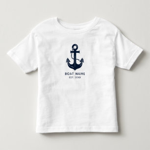 Your Boat Name Anchor Blue Toddler T-Shirt