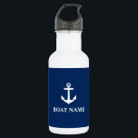 Your Boat Name Anchor Blue White 532 Ml Water Bottle<br><div class="desc">Your Boat Name Anchor Blue White Water Bottle</div>