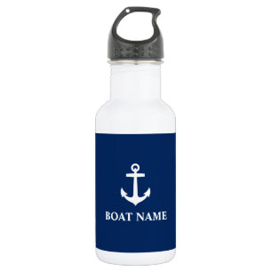 Your Boat Name Anchor Blue White 532 Ml Water Bottle