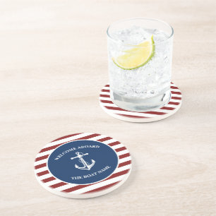 Your Boat Name Anchor Coaster