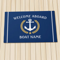 Your Boat Name Anchor Laurel Welcome Aboard Navy