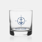 Your Boat Name Anchor Nautical Compass Navy Blue