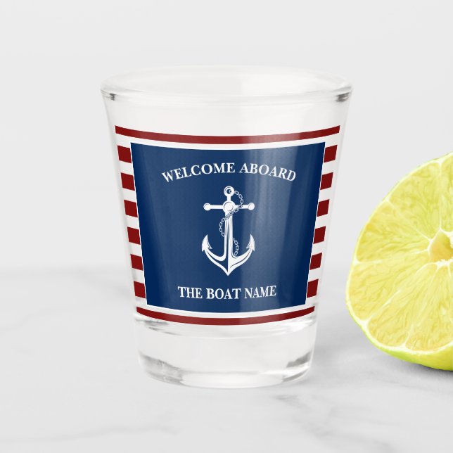 Your Boat Name Anchor Shot Glass (Front)