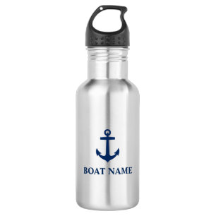 Your Boat Name Blue Anchor 532 Ml Water Bottle