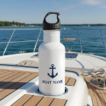 Your Boat Name Blue Anchor White 532 Ml Water Bottle<br><div class="desc">Your Boat Name Blue Anchor White Water Bottle</div>