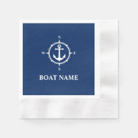 Your Boat Name Compass Anchor Blue Cocktail