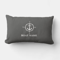 Your Boat Name Compass Anchor Grey
