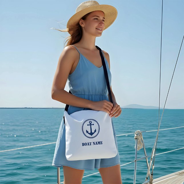 Your Boat Name Cross Body Tote Sea Anchor (Creator Uploaded)