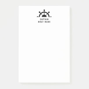 Your Boat Name Nautical Ships Wheel Helm Post-it Notes