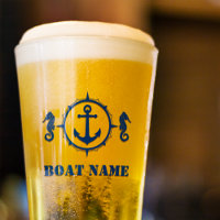Your Boat Name Navy Blue Seahorse Anchor sh0a