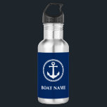Your Boat Name Sea Anchor Blue 532 Ml Water Bottle<br><div class="desc">Your Boat Name Sea Anchor Blue Water Bottle</div>