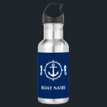 Your Boat Name Seahorse Anchor Blue 532 Ml Water Bottle<br><div class="desc">Your Boat Name Seahorse Anchor Blue Water Bottle</div>