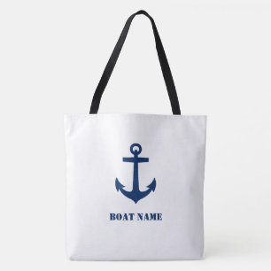Your Boat Name Tote Stylish Large Anchor sh0d Bag