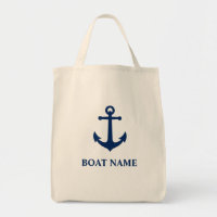 Your Boat Name Vintage Anchor Eco-Friendly Grocery