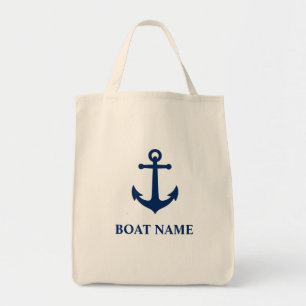 Your Boat Name Vintage Anchor Eco-Friendly Grocery Tote Bag