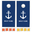 Your Boat Name With Vintage Anchor on Navy Blue