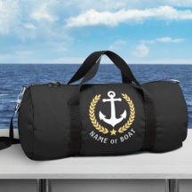 Your Boat or Name Anchor Gold Laurel Star Black