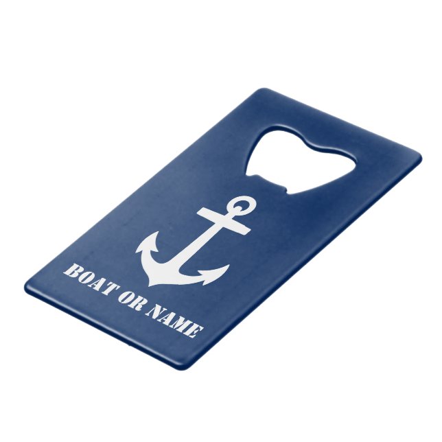Your Boat or Name Nautical Classic Anchor Navy (Front Angled)