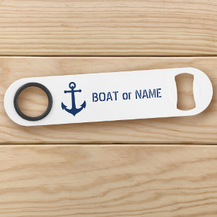 Your Boat or Name Nautical Vintage Anchor White