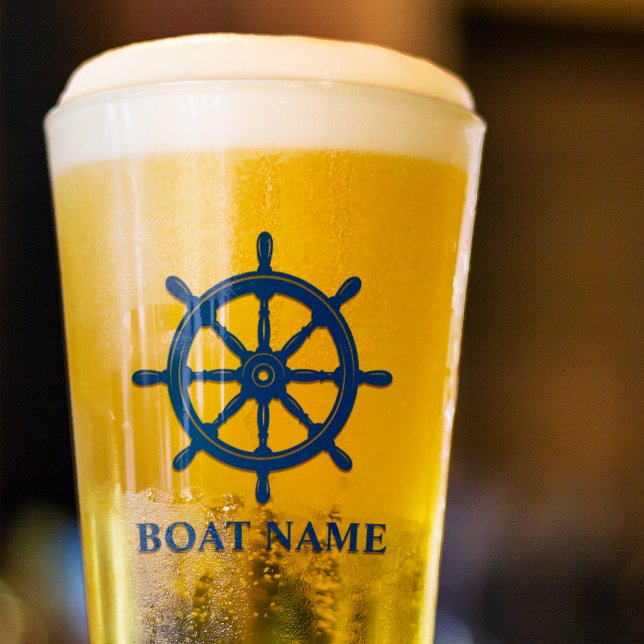Your Boat or Name Ships Wheel Helm Navy Blue Glass (Creator Uploaded)