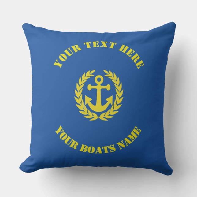 Your boats name anchor design cushion (Front)