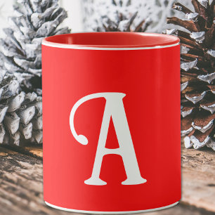 Your bold monogram in bright red  Mug