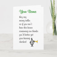 Your Bonus - a funny poem about your bonus