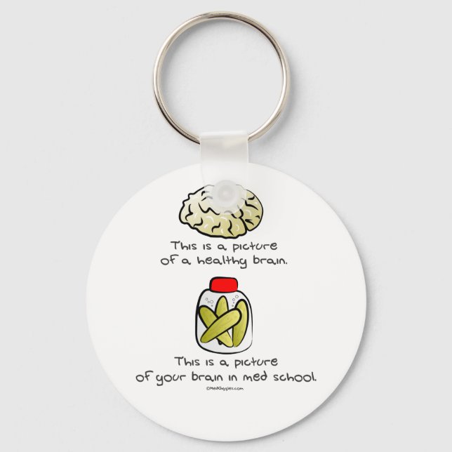 Your brain in Med School Key Ring (Front)