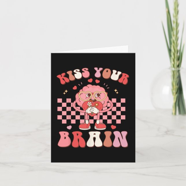 Your Brain Valentines Test Day Teacher Squad Kids  Card (Front)