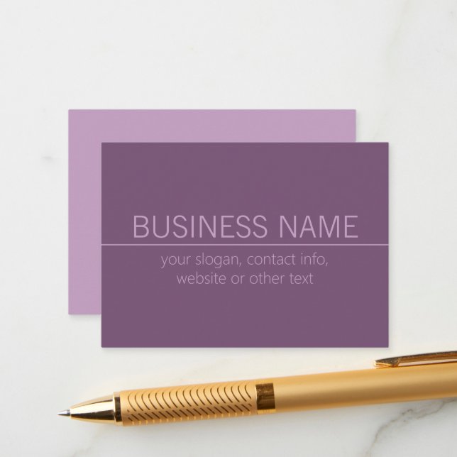 Your Brand or Business Name Modern Purple Mauve  Enclosure Card (Front/Back In Situ)